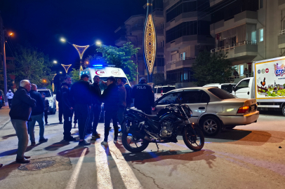 Edirne'de otomobille motosikletin çarpıştığı kaza kamerada