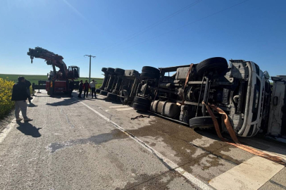 Tekirdağ'da tır devrildi: 1 yaralı