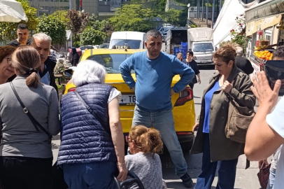 İstanbul Şişli'de geri geri giden taksi, yaşlı kadını altına aldı