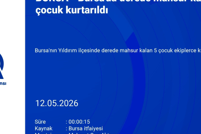 Bursa'da derede mahsur kalan 5 çocuk kurtarıldı