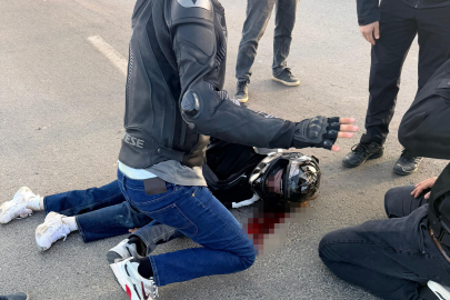 Konya'da motorsiklet devrildi, sürücü ağır yaralandı