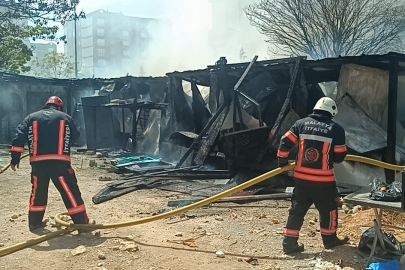 Malatya'da şantiyedeki yangın korkuttu