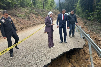 Kastamonu'da Oluközü grup yolunda heyelan