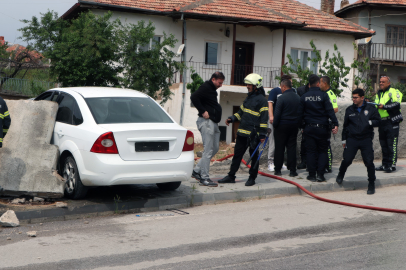 Kırıkkale'de kaza sonrası otomobil yandı