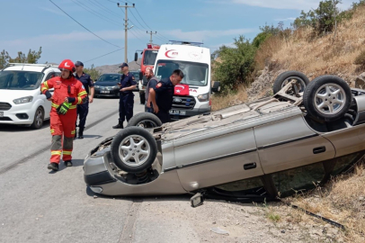 Muğla'da kontrolden çıkan araç devrildi