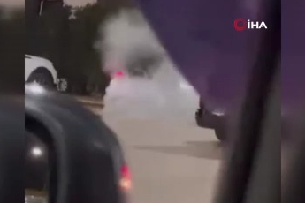 Bursa'da akaryakıt istasyonunda magandalık! Her yeri duman kapladı