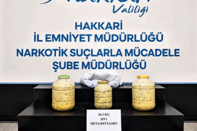 Hakkari'de peynir bidonunda 26 kilo metamfetamin ele geçirildi