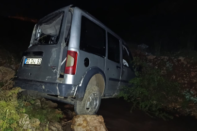 Malatya'da hafif ticari araç dereye uçtu: 1 yaralı
