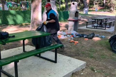 Bursa'da mesire alanı bir günde çöplüğe döndü!