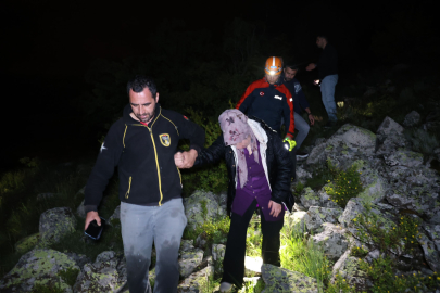 Nevşehir'de 1230 rakımlı tepede mahsur kalan kadın kurtarıldı