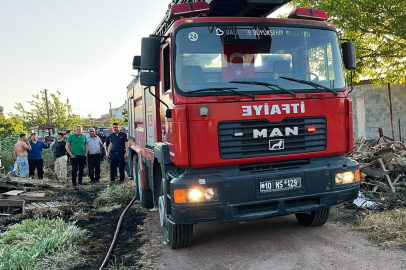 Balıkesir Gönen'de korkutan araç yangını