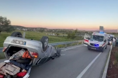 Aksaray'da piknikten dönen ailenin bulunduğu otomobil takla attı: 4'ü çocuk 7 yaralı