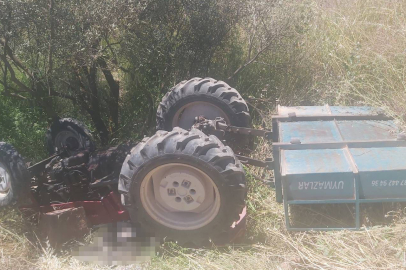 Manisa'da şarampole düşen traktörünün altında hayatını kaybetti