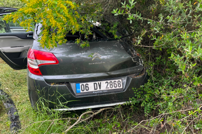 Çanakkale Ayvacık'ta otomobil şarampole yuvarlandı: 2 kişi yaralandı