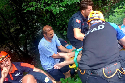 Yalova'da vadiye düşen motosikletli kurtarıldı