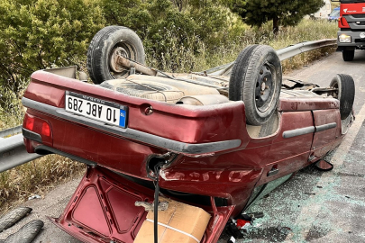Manisa'da otomobil takla attı: 2 kişi yaralandı