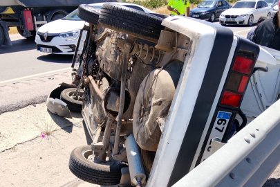 Gaziantep'te ters dönen otomobildeki 8 aylık bebek hayatını kaybetti