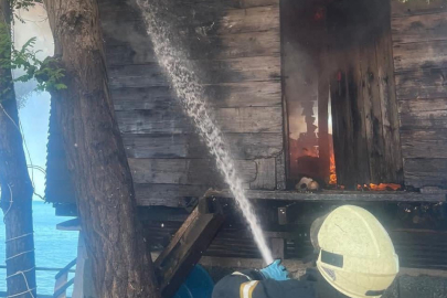 Ordu'da kafe eklentisinde yangın