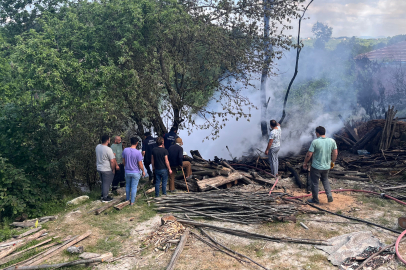 Ordur'da samanlık yangını