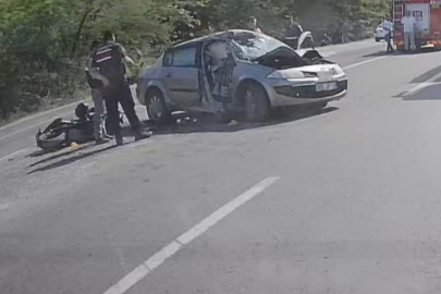 Zonguldak'ta otomobille çarpışan motosikletin sürücüsü hayatını kaybetti