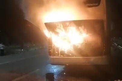 Samsun'da yolcu otobüsünde yangın paniği