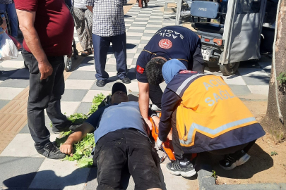 Tekirdağ'da kaldırıma takılan vatandaş hastanelik oldu