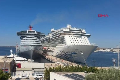 Bodrum'a 2 kruvaziyerle denizden 4 bin 625 turist geldi