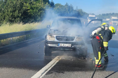 Bolu TEM Otoyolu’nda cip alevlere teslim oldu