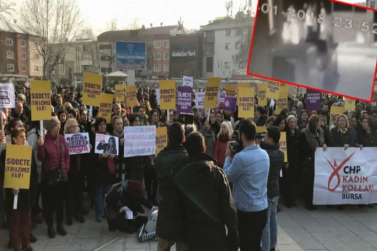 Bursa'da kameraya yansıyan kadına şiddet olayına tepki