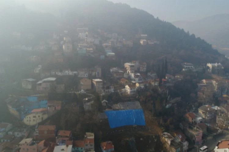 Bursa'da yaşanan heyelan felaketi dronla  görüntülendi