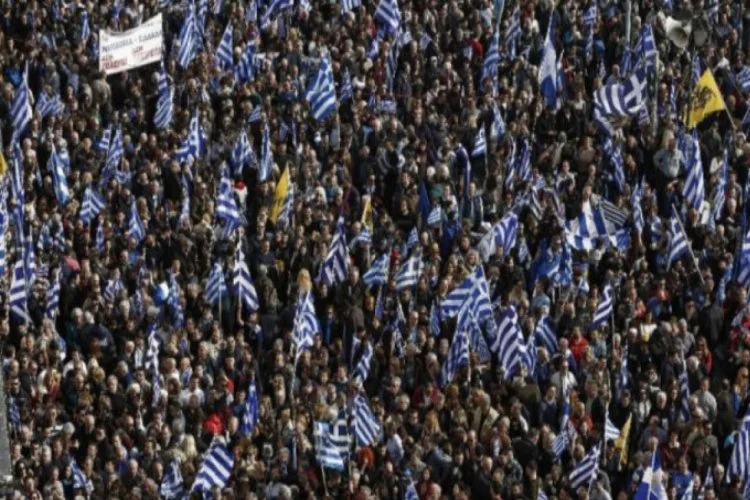 Atina'da Makedonya protestosu