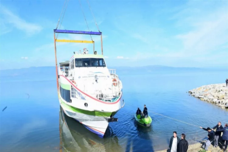 Akşemsettin Gemisi İznik Gölü'nden çıkartıldı