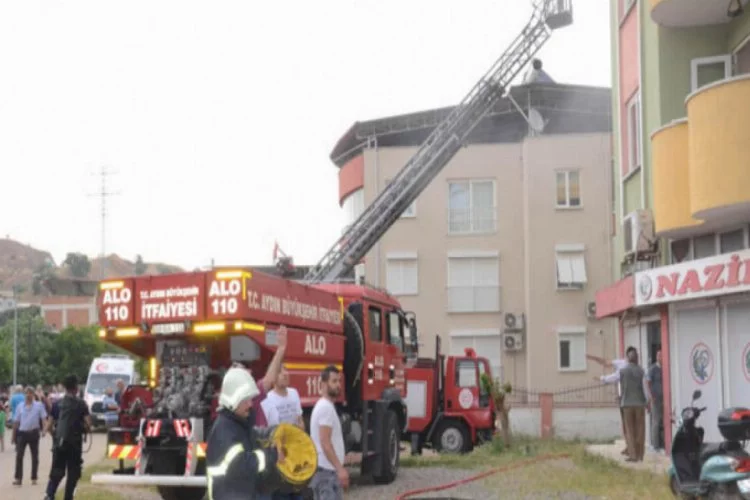 7 katlı binada yangın paniği