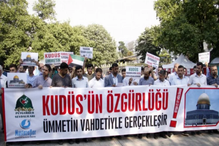 Bursa'da  İsrail'in Filistinlilere yönelik zulmü protesto edildi