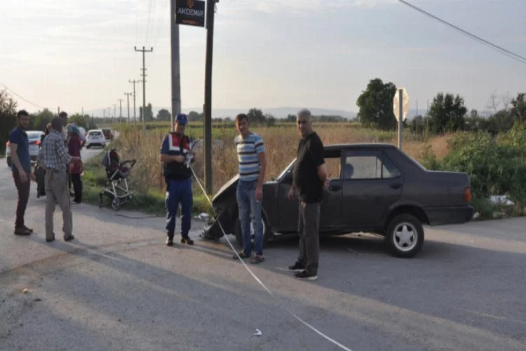 Bursa'da feci kaza! Otomobil tarlaya uçtu