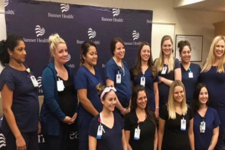 İlginç tesadüf! Aynı serviste çalışan 16 hemşire hamile