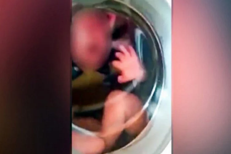 Bakıcı adam küçük çocuğu çamaşır makinesine atıp...