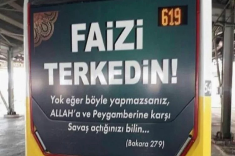 Bursa'da halk otobüsünde dikkat çeken reklam!