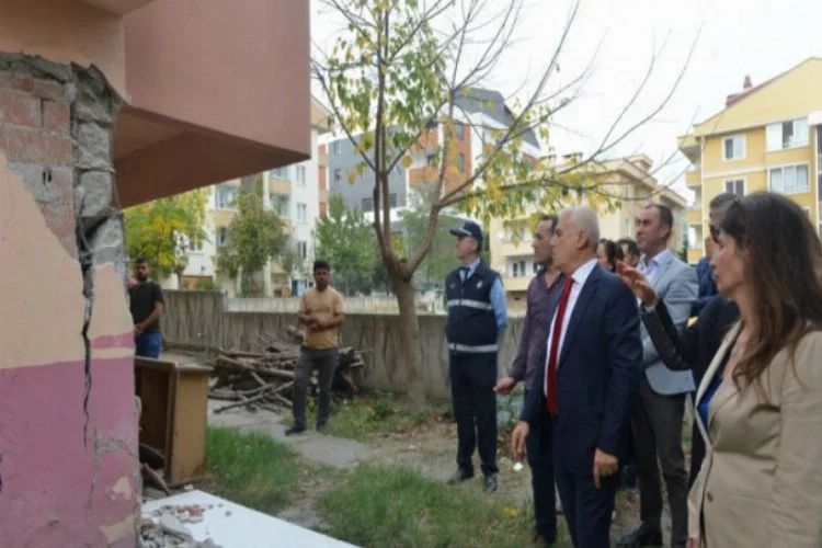 Bursa'da o binada inceleme yapıldı! ''Bir an önce yıkılması gerekiyor''
