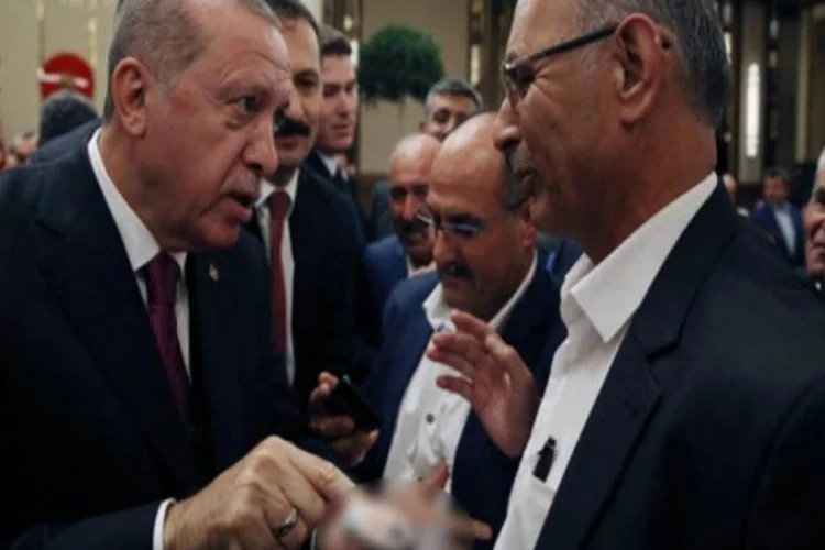 Beştepe'ye sigarasıyla gelen muhtar Cumhurbaşkanı Erdoğan'a yakalandı