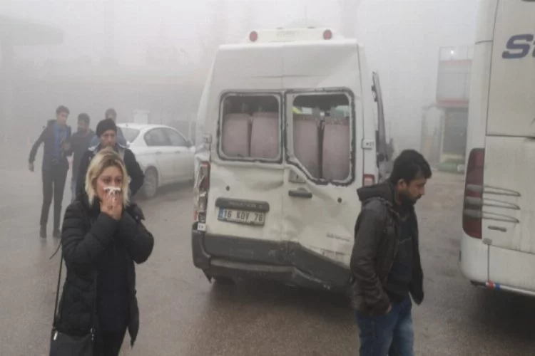 Bursa'da sisli havada zincirleme kaza!