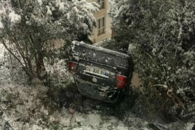 Bursa'da kar yağışı kaza getirdi!