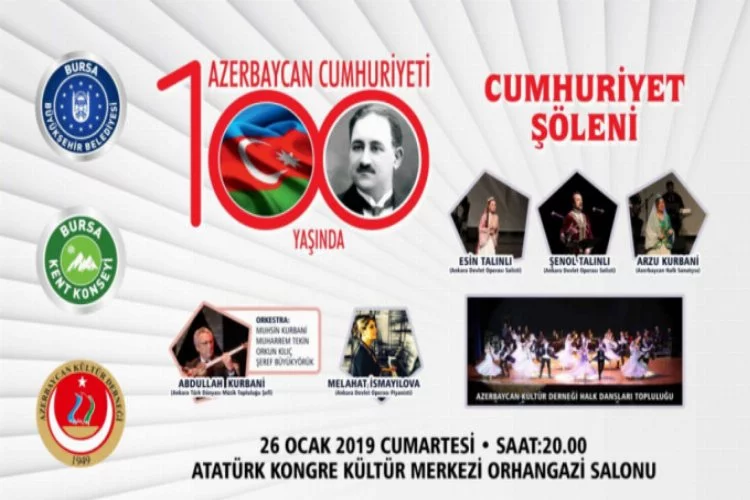 Bursa'da 'Azerbaycan Cumhuriyeti 100 Yaşında' adlı şölen düzenlendi!