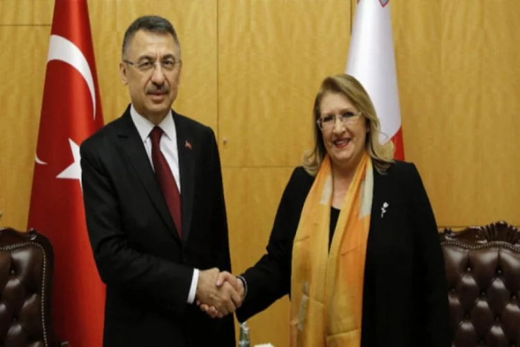 Cumhurbaşkanı Yardımcısı Oktay, Malta Cumhurbaşkanı Preca ile görüştü