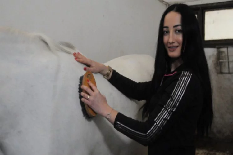 Bursa'da eğitim gören kız öğrenciler: 'Hem atlara hem kendimize bakım yapıyoruz'