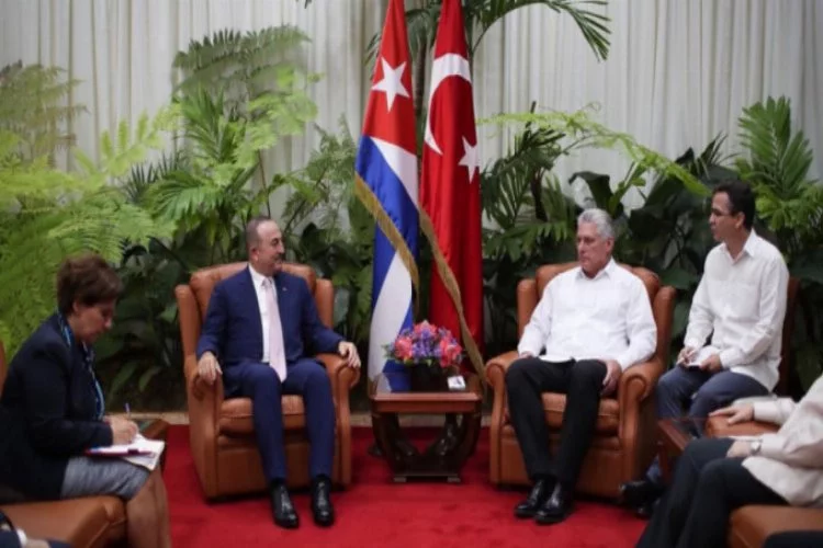 Dışişleri Bakanı Çavuşoğlu Küba Devlet Başkanı Canel ile görüştü