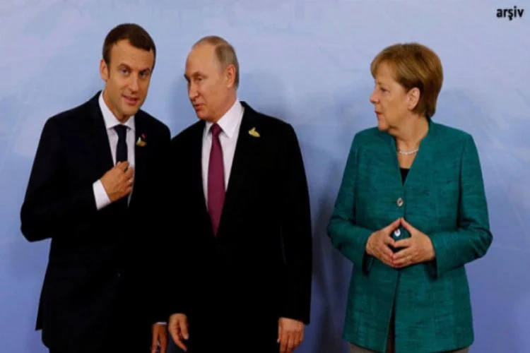 Putin, Merkel ve Macron'un gündeminde Suriye vardı