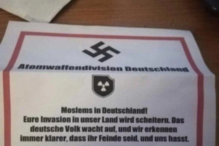 Almanya'da Müslümanlara tehdit mektubu