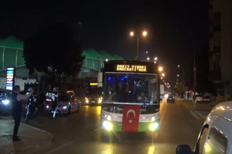 Bursa'da özel halk otobüslerinden konvoy!