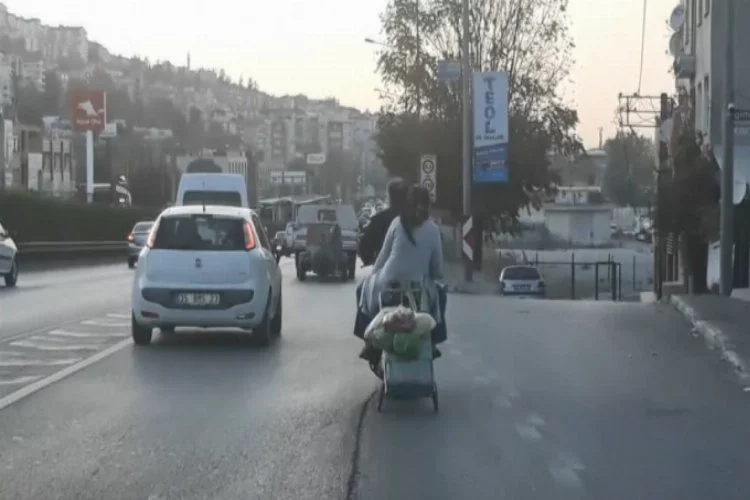 Bursa'da trafikte tehlikeli yolculuk!